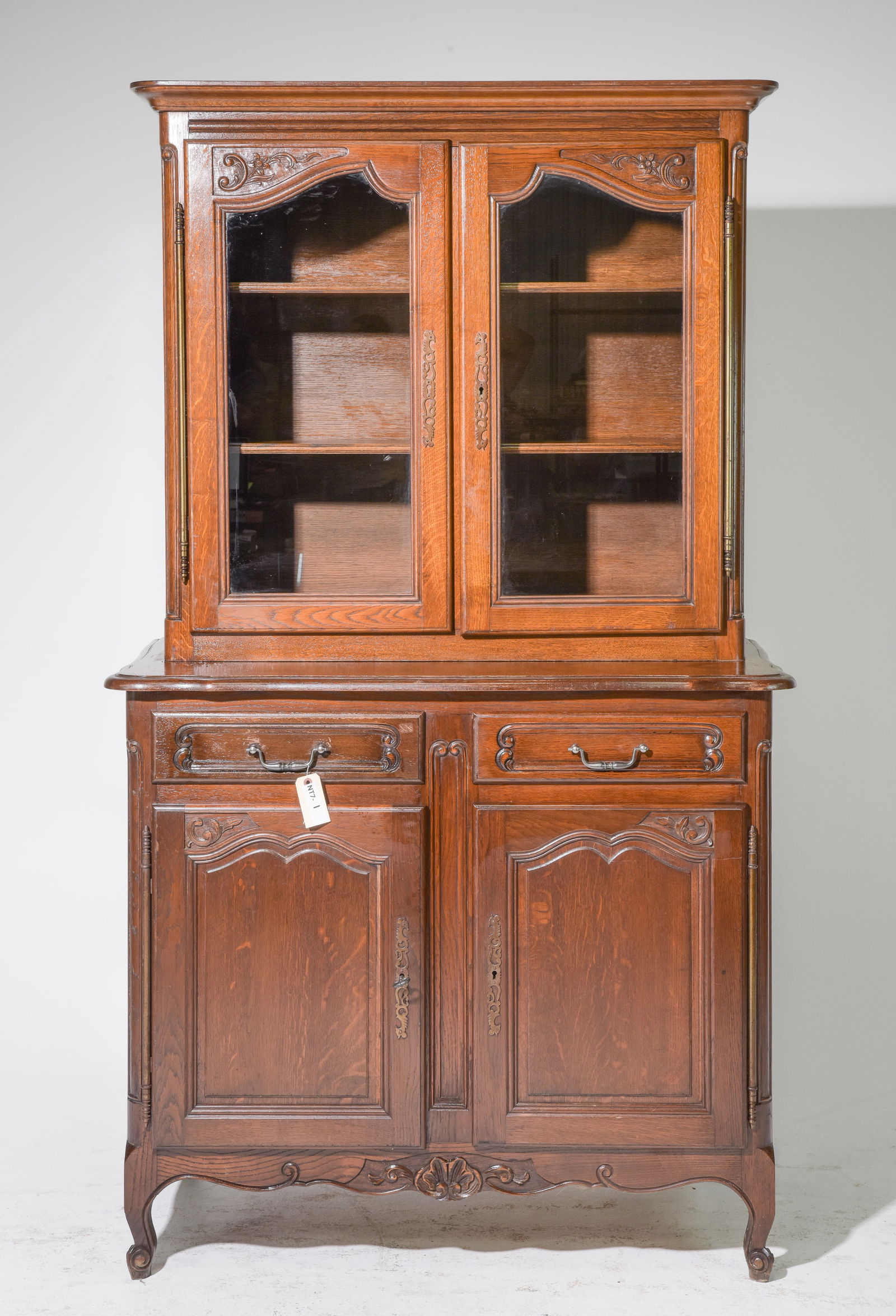 Louis XV Style Oak Step Back Bookcase / Cupboard #2 (1 of 8)