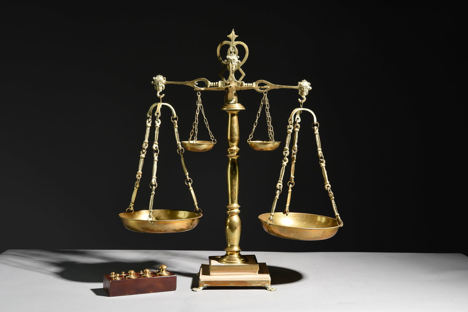 French Brass & Bronze Double Balance Scale (1 of 6)