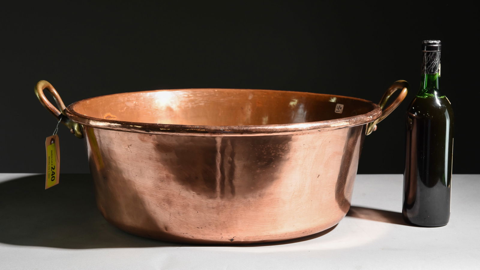 French Large Polished Copper Heavy Jam Pan (1 of 3)
