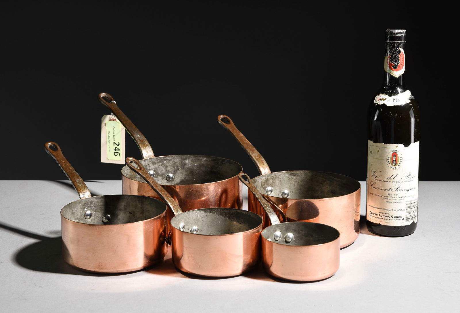 Set of 5 French Polished Copper Sauce Pans #1 (1 of 4)