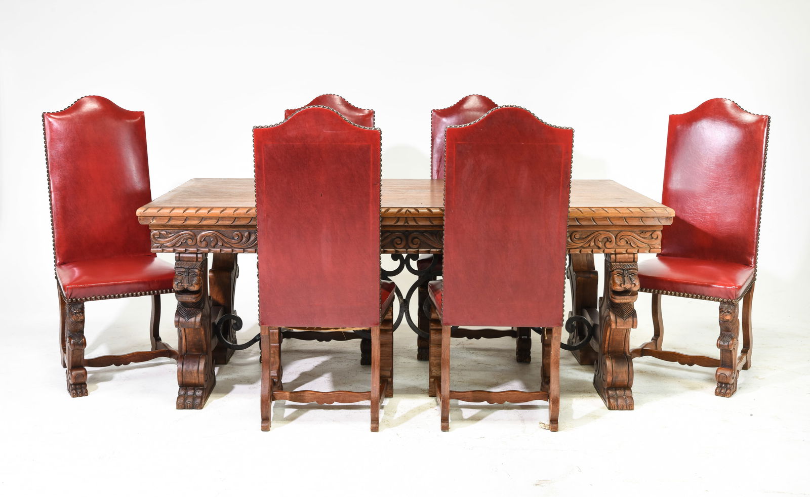 Renaissance Style Carved Oak Table & 6 Chairs (1 of 10)