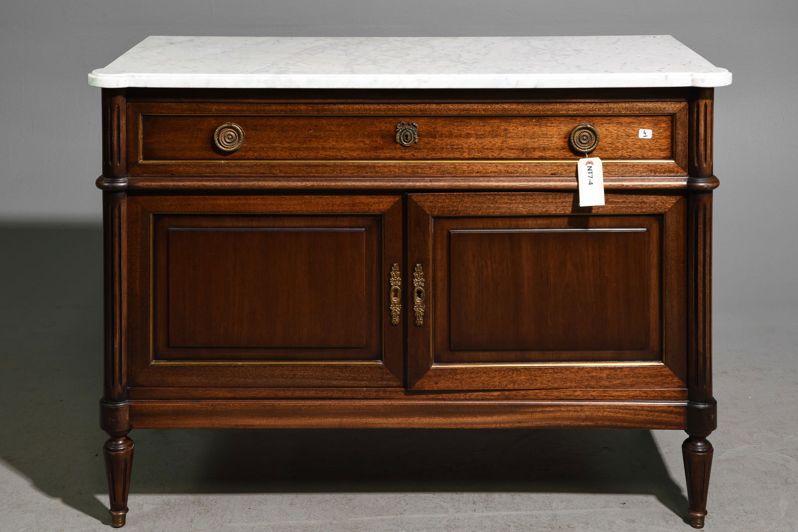 Louis XVI Style White Marble Top Commode (1 of 6)