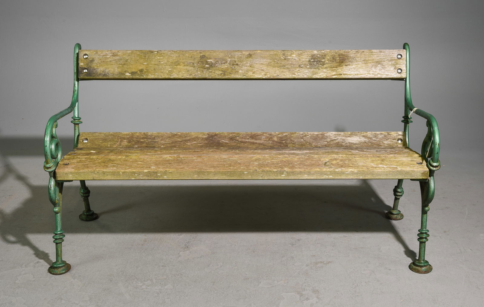 French Painted Iron Wood Slat Garden / Park Bench (1 of 5)