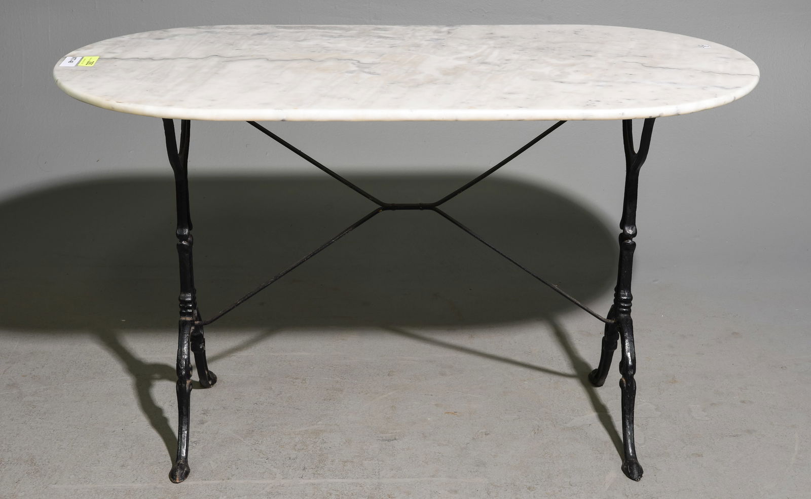 French Oval White Marble Top Pastry / Bistro Table (1 of 3)
