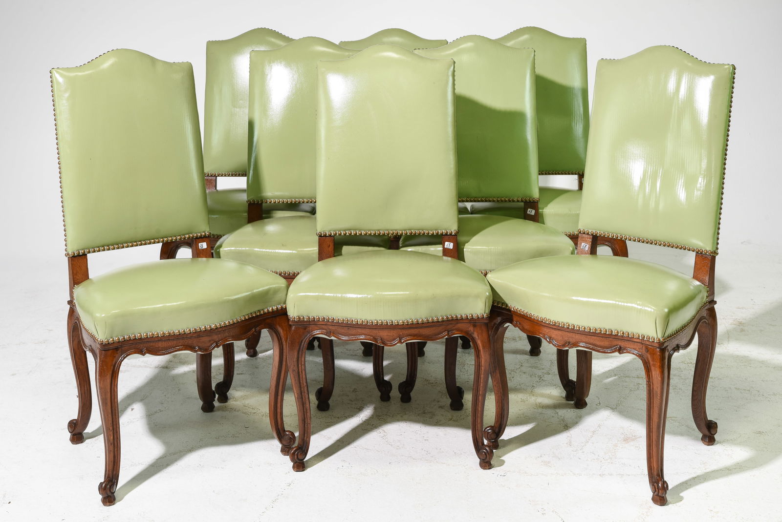 Set of 8 Louis XV Style Oak Dining Chairs (1 of 5)