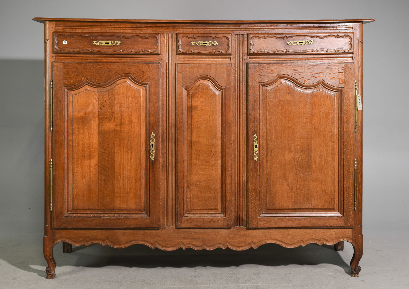 Louis XV Style Rustic Oak Tall Buffet / Sideboard (1 of 5)