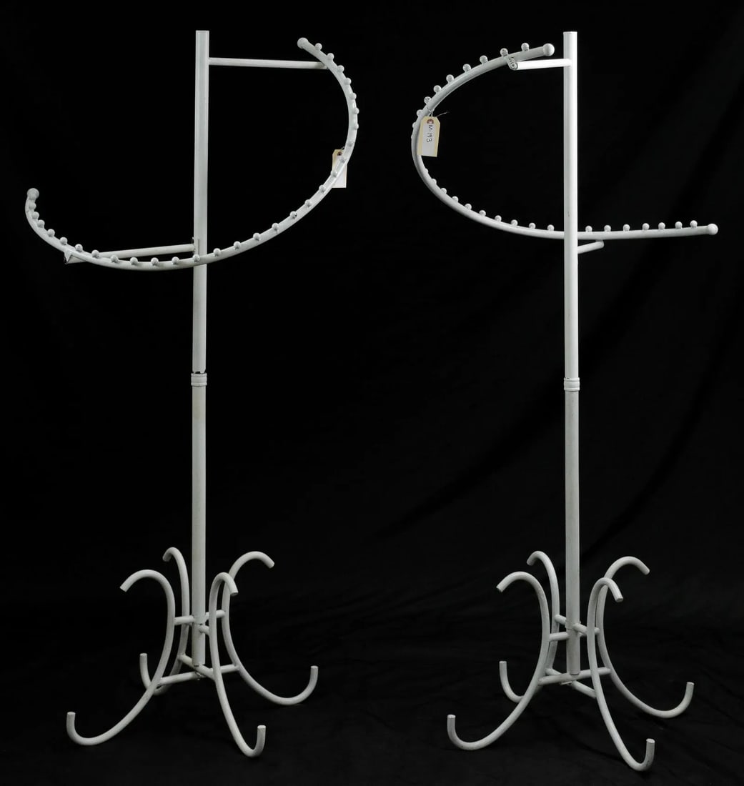 Pair White Metal Display / Clothes Racks (1 of 2)