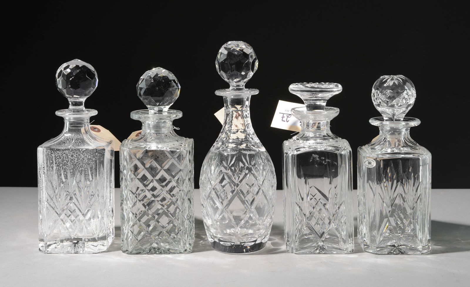 Five Assorted Cut Glass / Crystal Decanters (1 of 6)