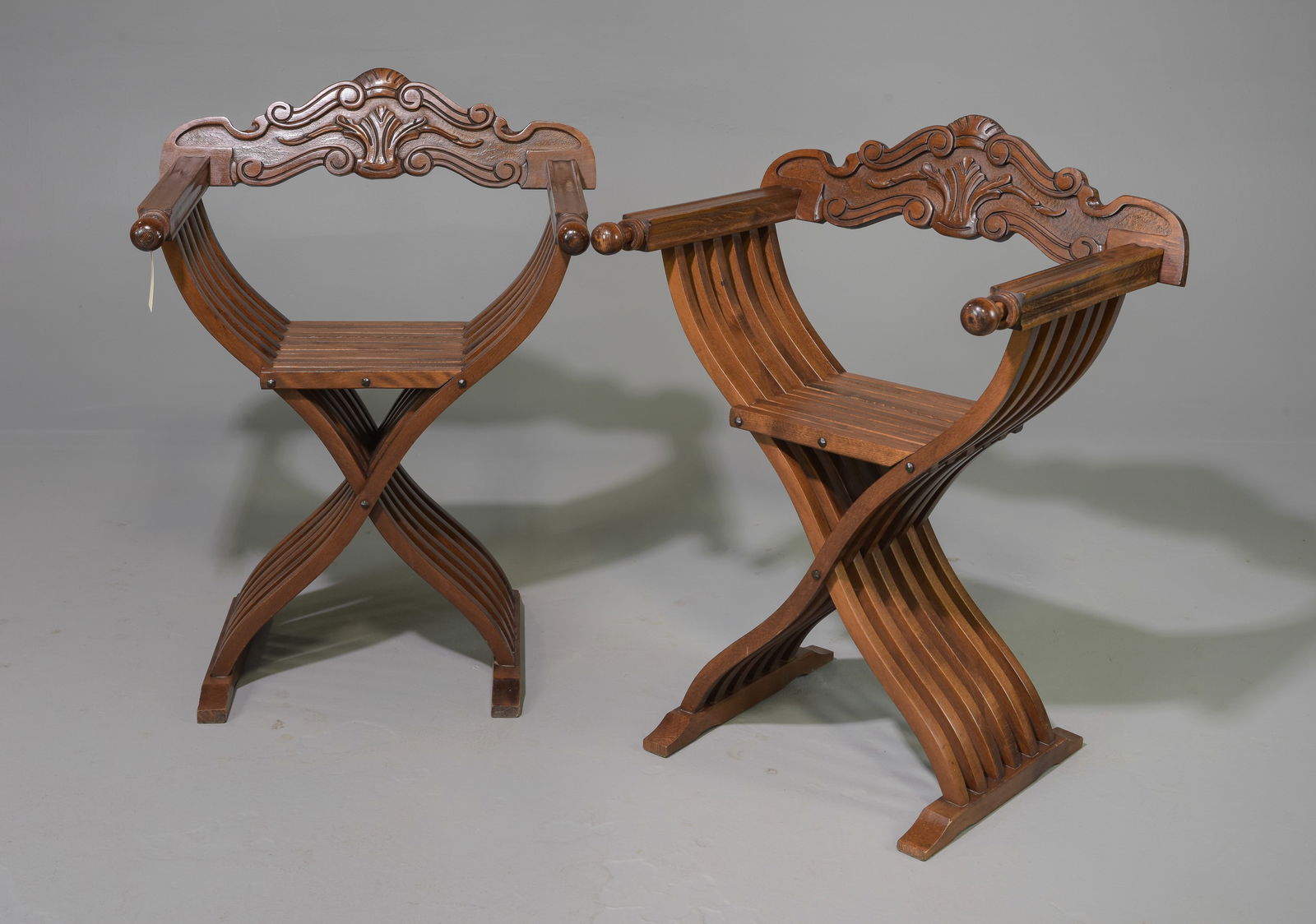 Two Italian / Renaissance Style Walnut Chairs (1 of 4)