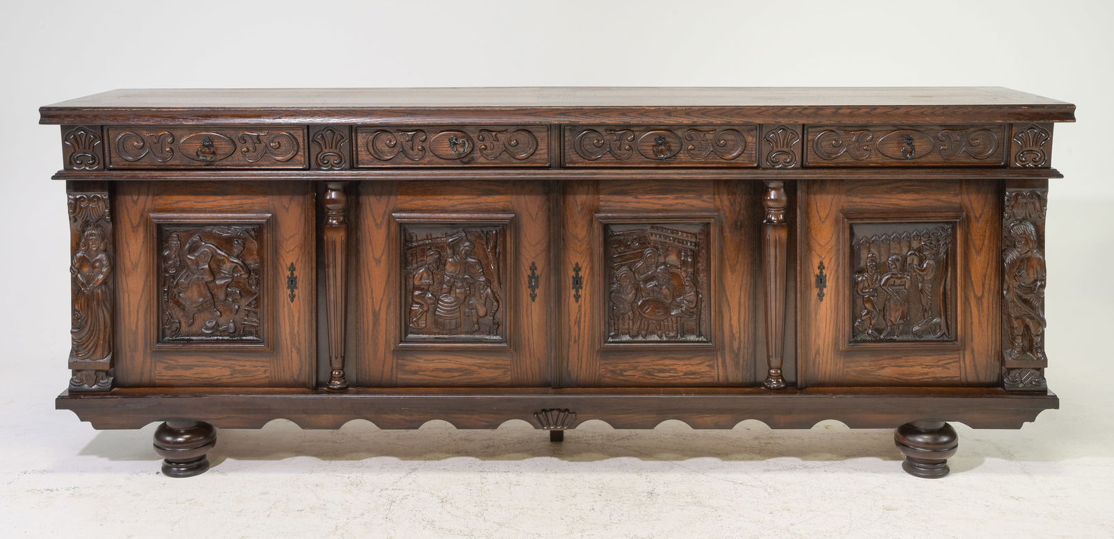 Danish Carved Oak Sideboard / Enfilade #1 (1 of 7)