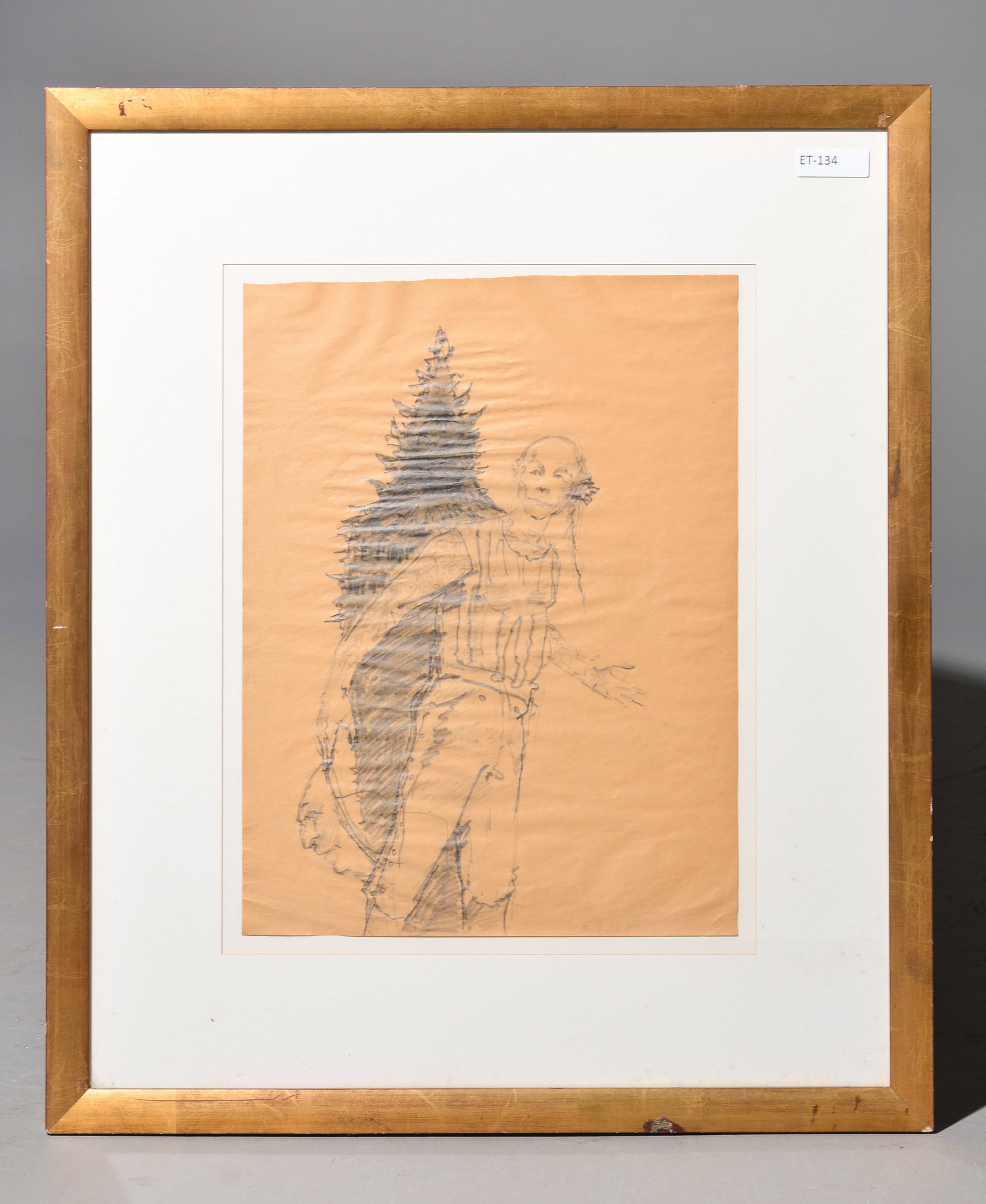 Framed Sketch / Charcoal Art - Man (1 of 4)