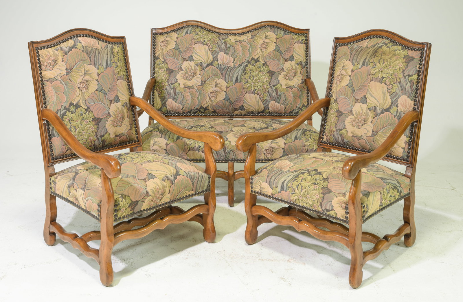 French Mouton Style Settee & Two Arm Chairs (1 of 6)