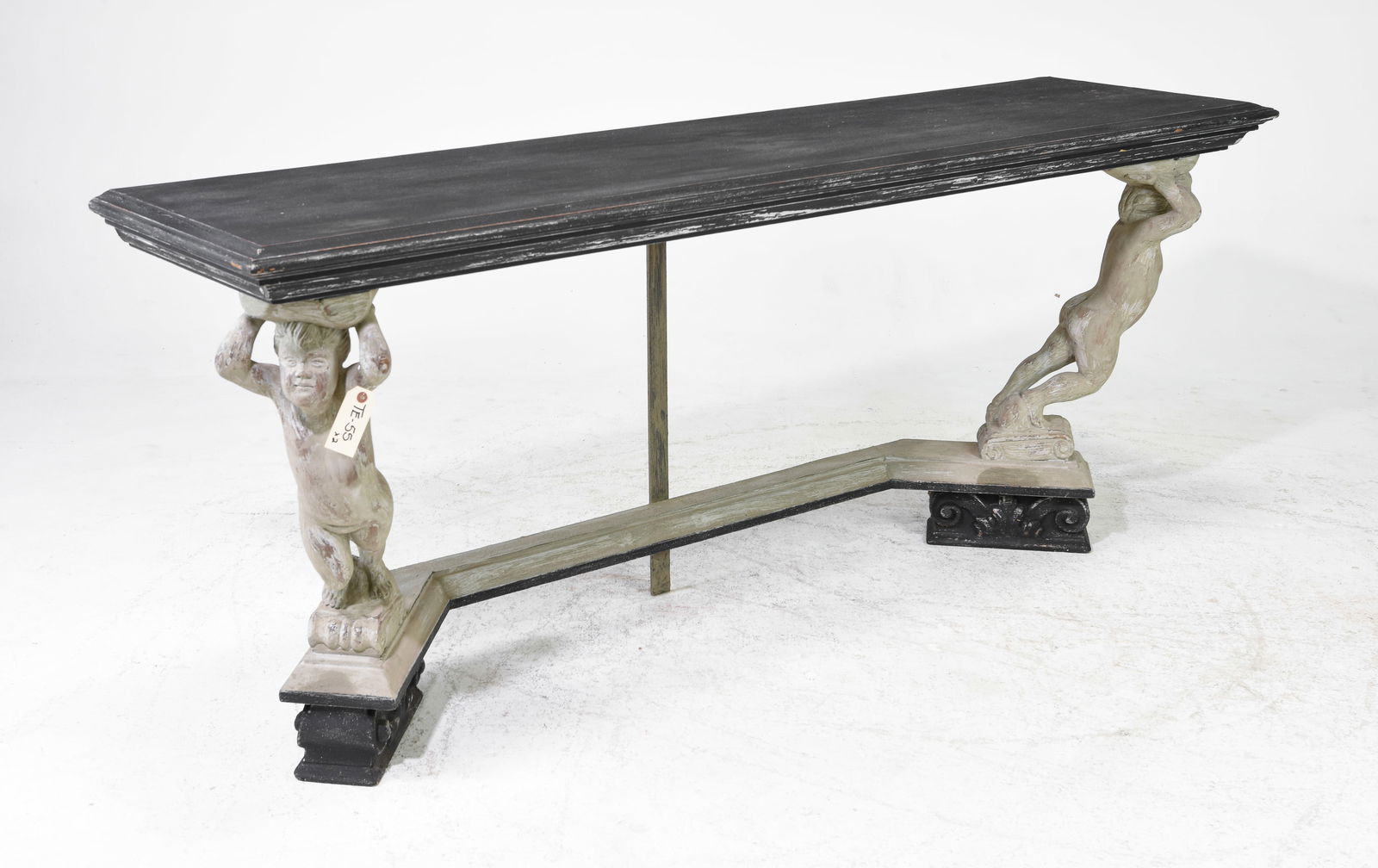Painted Figural Base Console / Hall Table #1 (1 of 3)