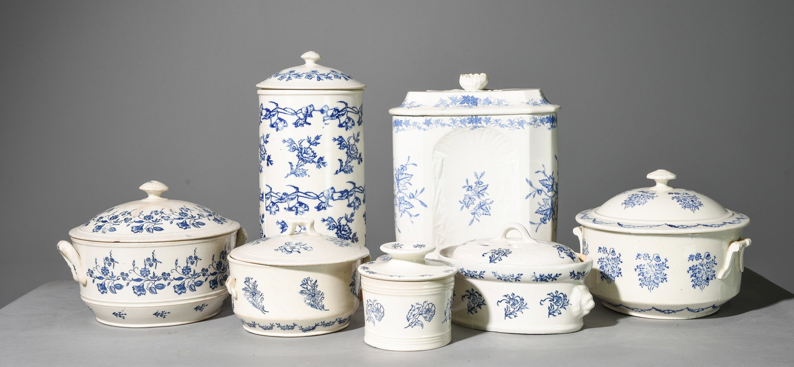 7pcs Assorted Blue & White Terre Le Fonte China (1 of 7)