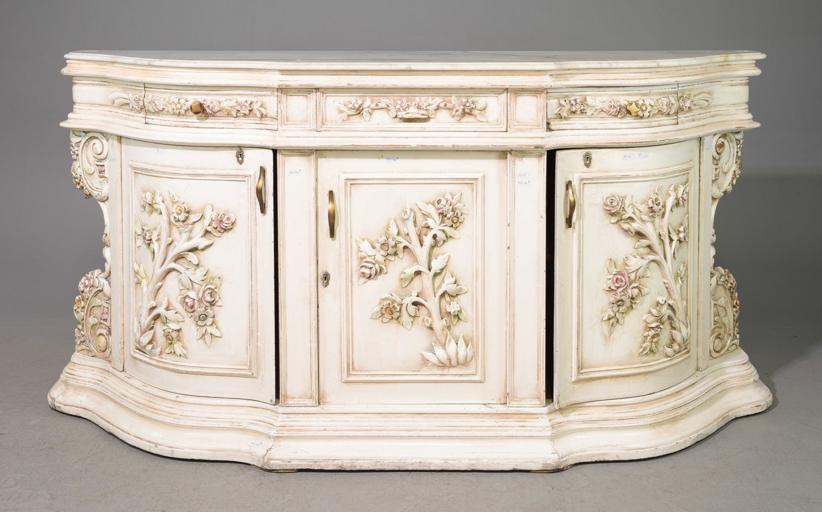 Italian Style Painted Sideboard with Marble Top (1 of 5)