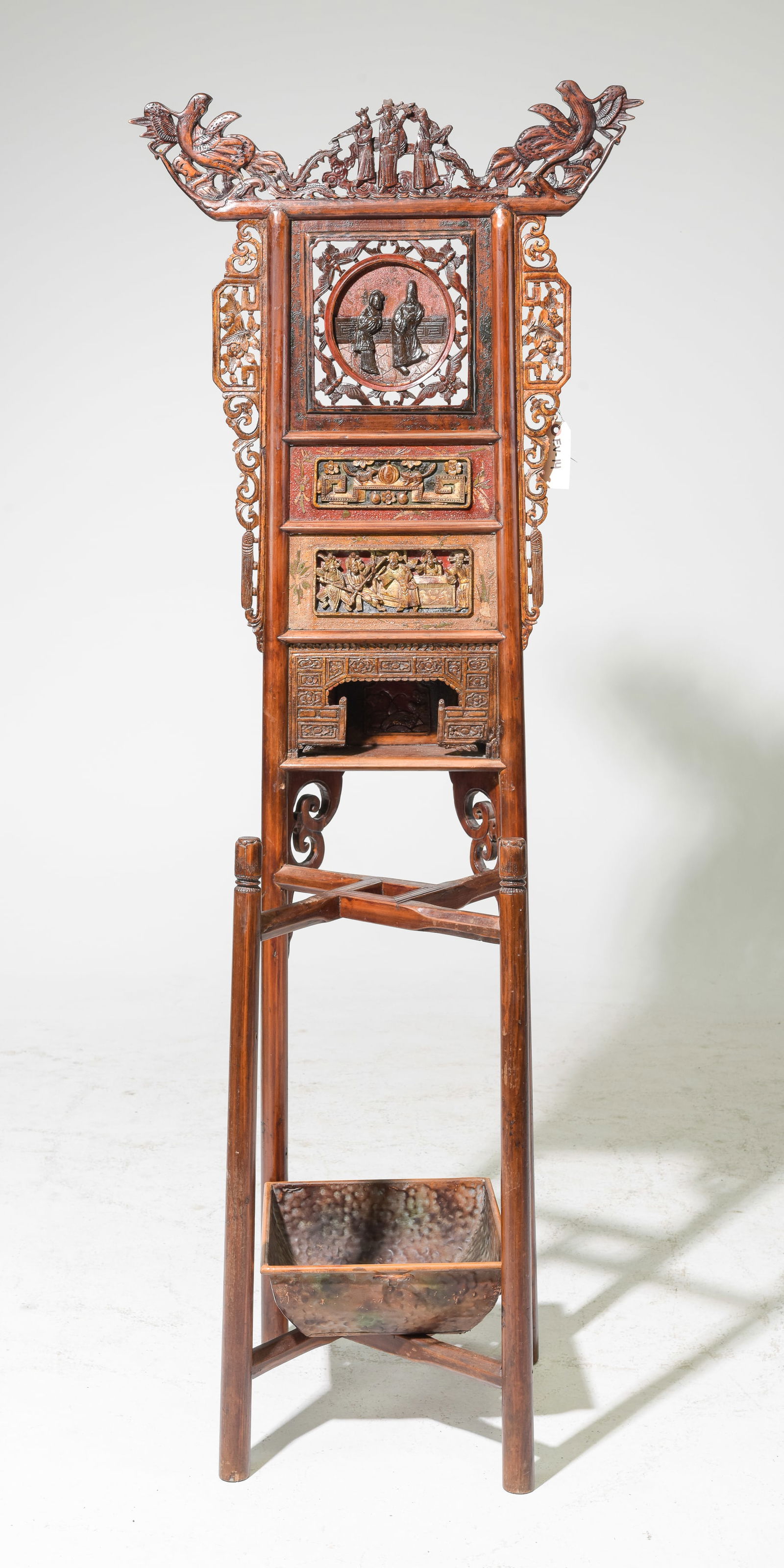 Asian Hall Stand with Copper Pan (1 of 4)