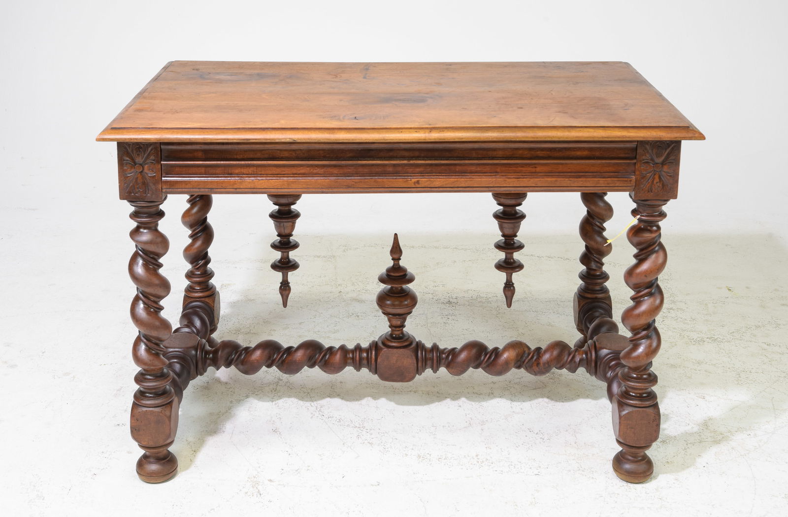 Louis XIII Style Finely Carved Walnut Writing Table (1 of 5)