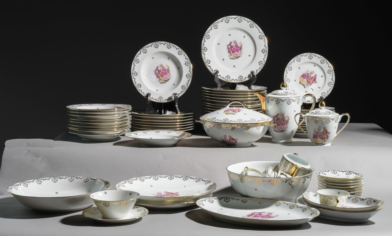 78pc French Limoges Romantic China Set (1 of 9)