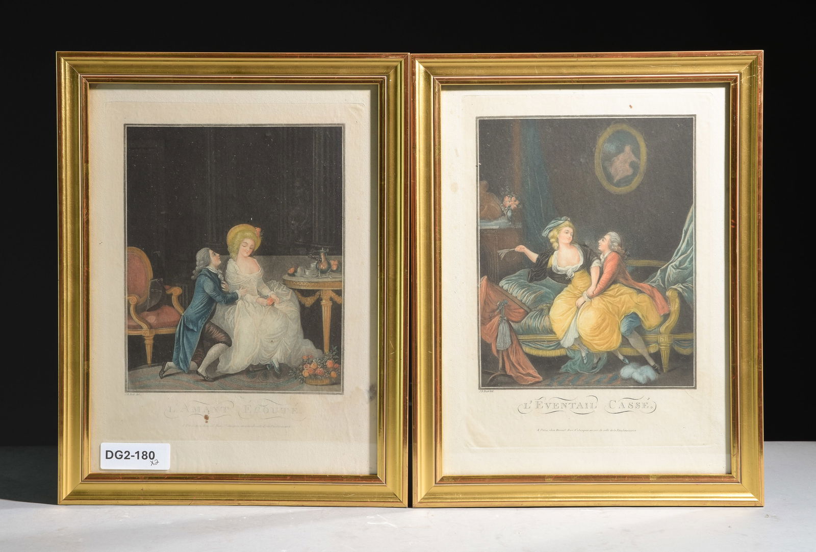 2 French Framed Etchings / Lithographs (1 of 6)