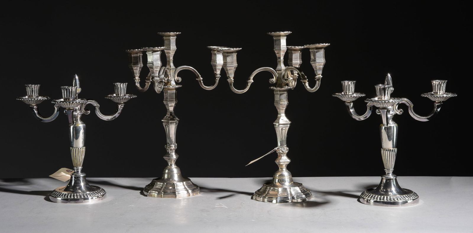 2 Pairs of French Silver / Silverplate Candlesticks (1 of 6)