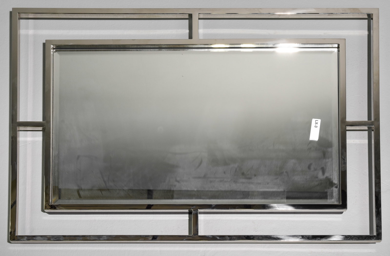 Mitchell Gold & Bob Williams Chrome Framed Mirror #2: Mitchell Gold & Bob Williams Chrome Framed Mirror - 44 in tall x 30 x 1.75 - This could be hung either way
