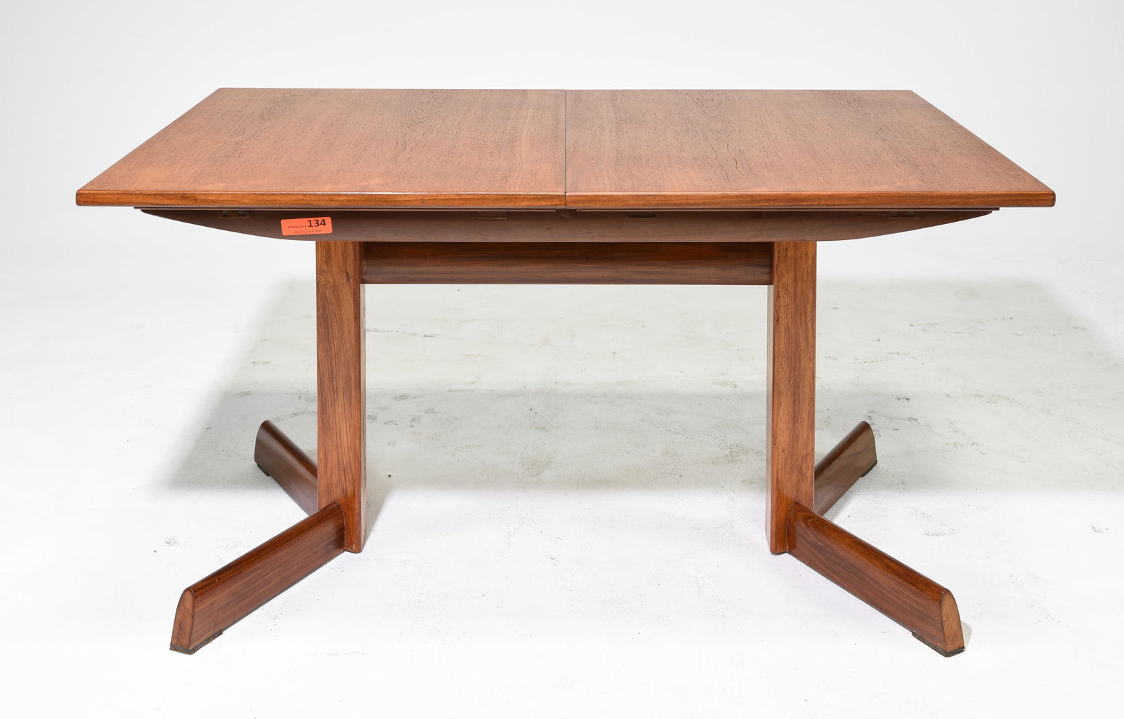 Mid Century Modern Table with Leaf - White & Newton: Danish Modern Style Dining Table with Pop Up / Butterfly Leaf by White & Newton - 28.5 in tall x 49 x 33, Leaf adds an additional 23 inches, Floor to apron is 24.25 inches