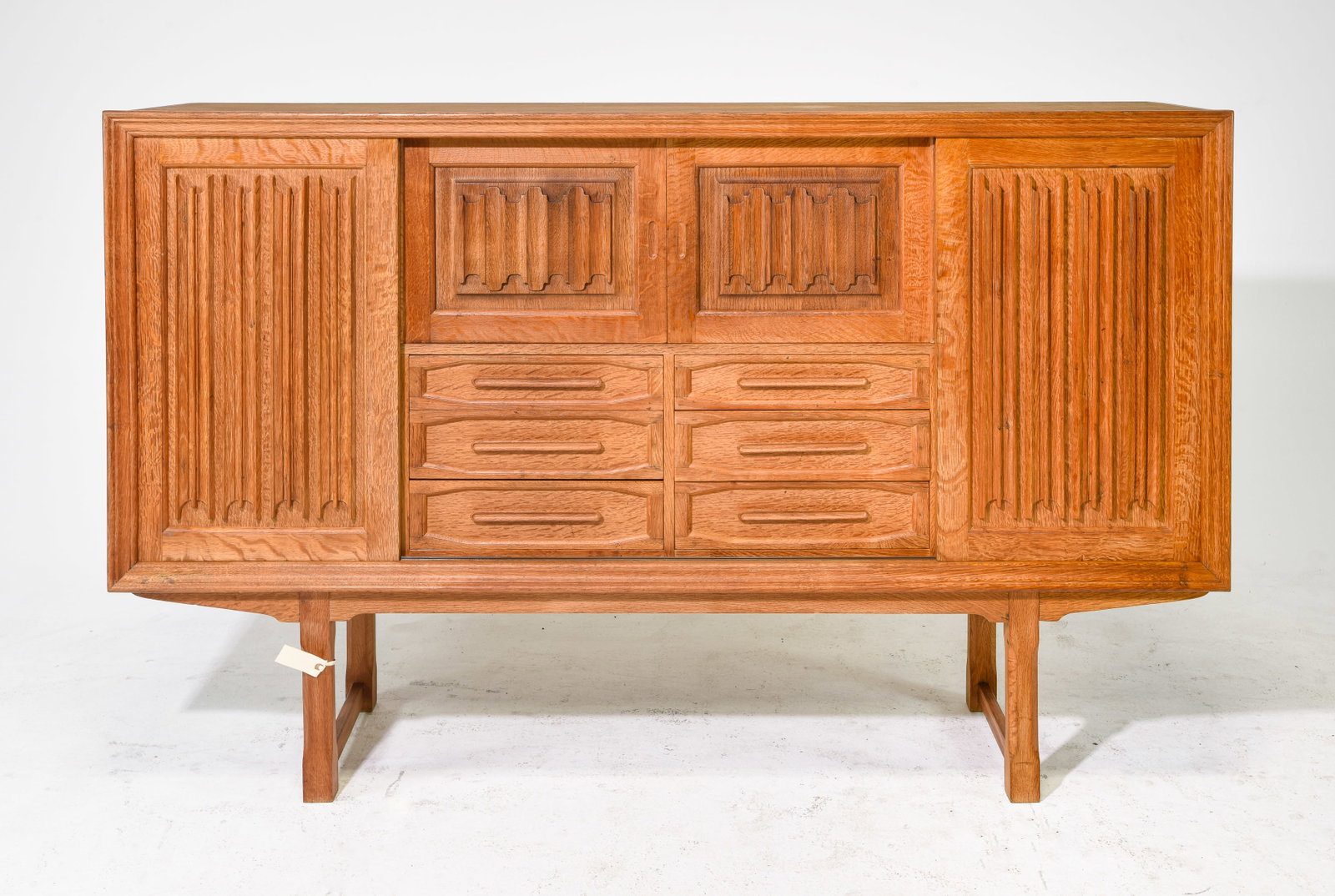 Danish Oak Tall Sideboard / Cocktail Cabinet: Danish Oak Tall Sideboard / Cocktail Cabinet - 44.75 in tall x 71 x 18 - Similar in style to / possibly by : S. Thrane & Son / Henning Kjaernulf / Guillerme & Chambron.