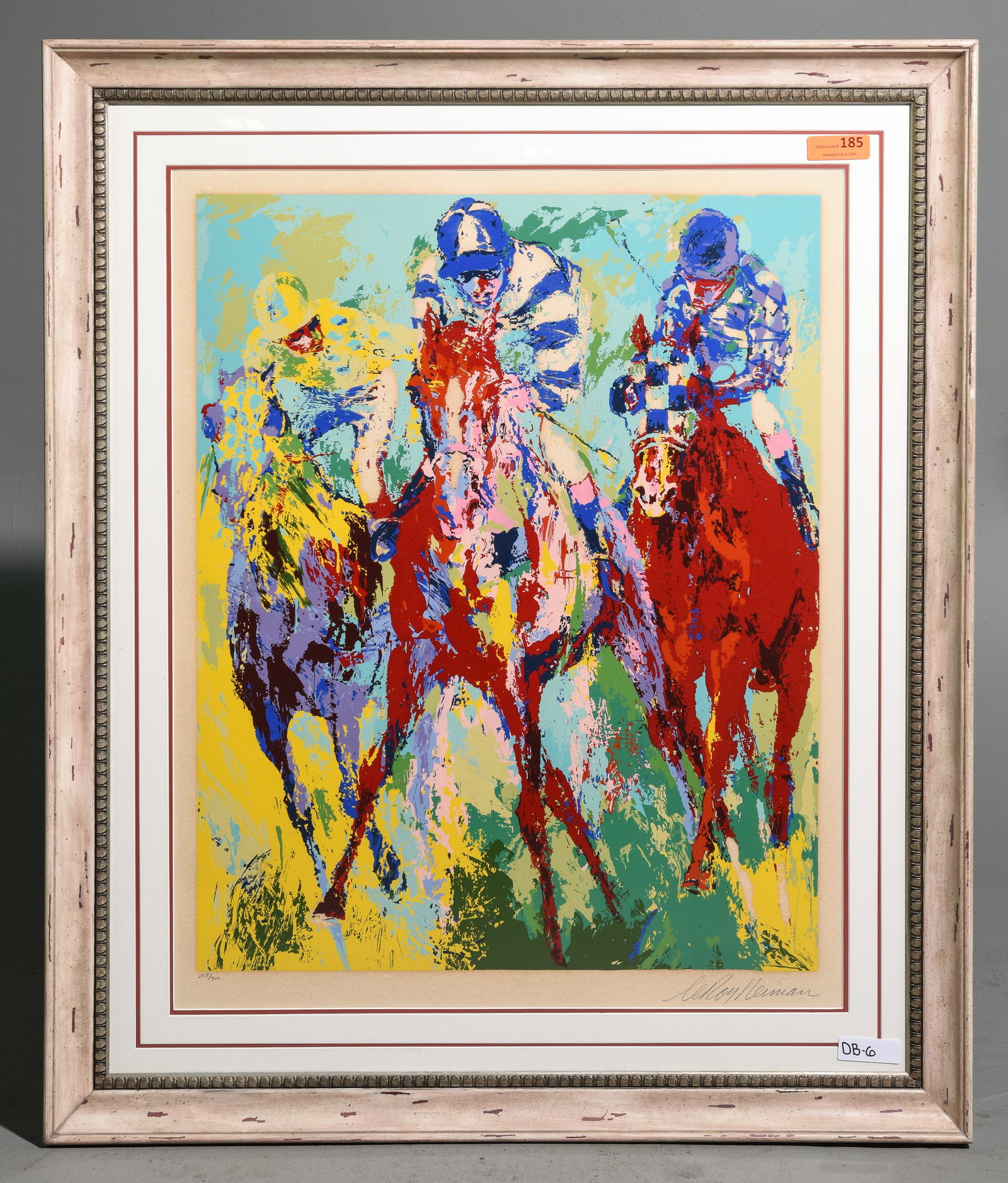 LeRoy Neiman "The Finish" (1921-2012): LeRoy Neiman "The Finish" Signed Print / Serigraph Number 257 of 300 - 46 in tall x 39 x 2