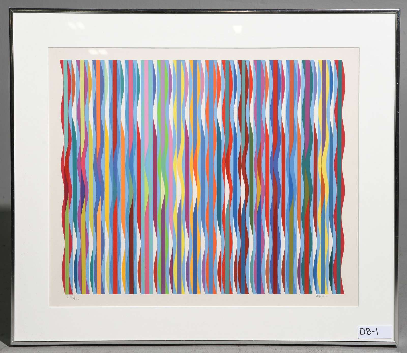 Yaacov Agam "Candy Stripes" 276 of 300: Yaacov Agam "Candy Stripes" 276 of 300 - 26.25 in tall x 30.5 x 1.5
