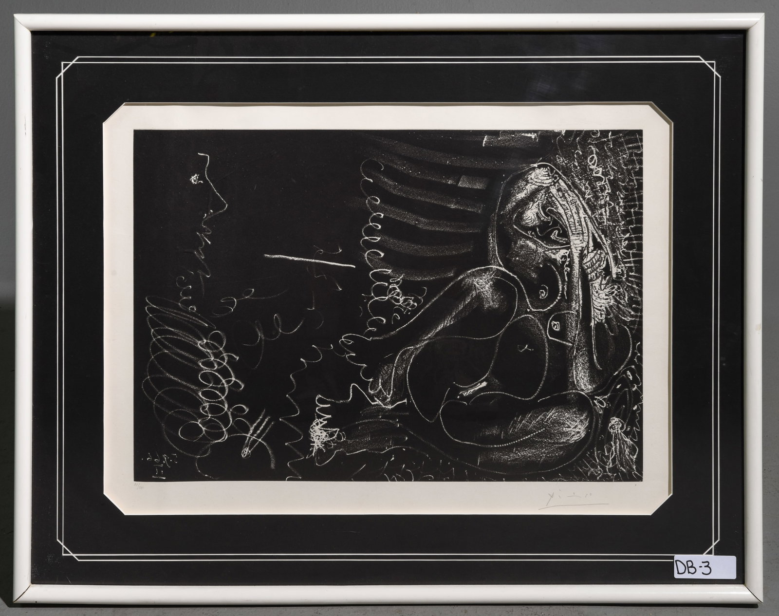 Framed Picasso Print Number 21 of 50: Framed Picasso Print Number 21 of 50 - 25.5 in tall x 32 x 1.25