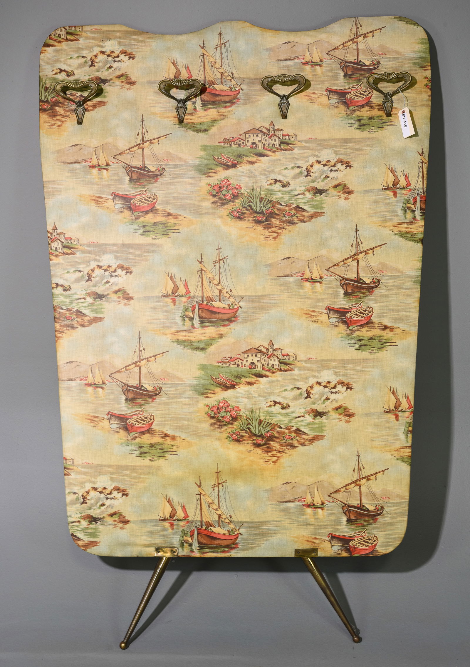 Ship Pictural Coat Rack / Screen with Hooks: Ship Pictural Coat Rack / Screen with Hooks - 70.5 in tall x 46 x 4