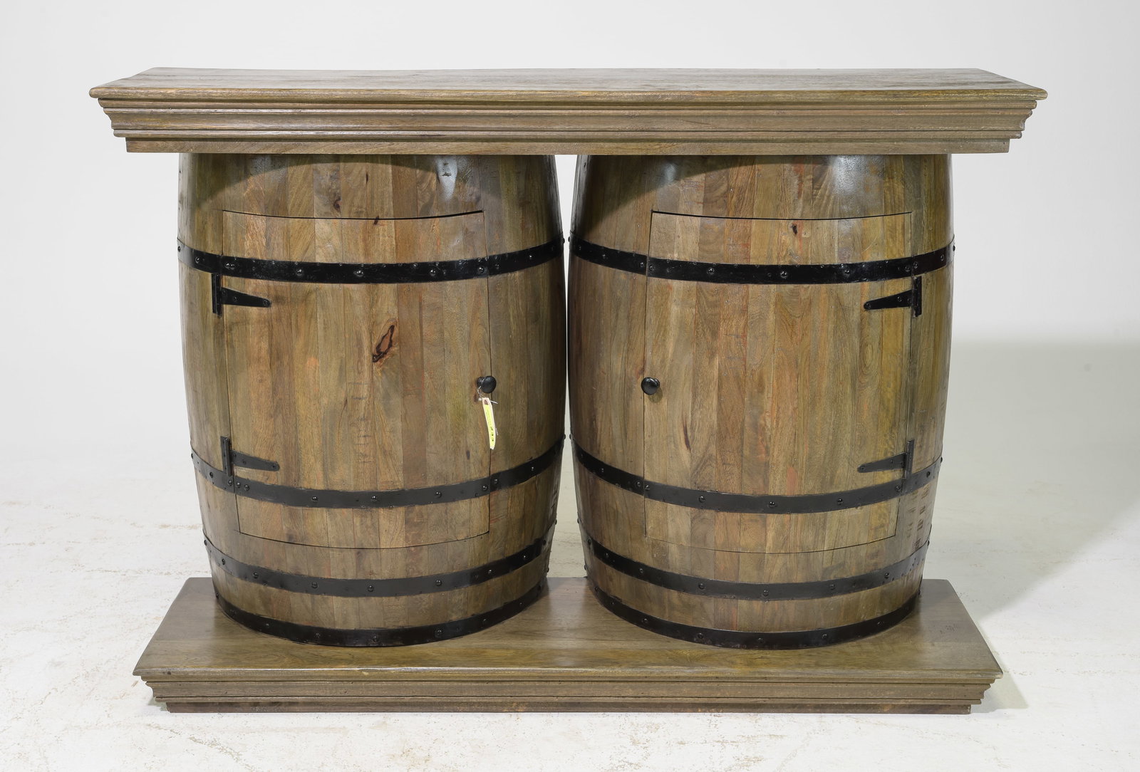 Double Barrel Bar Cabinet / Hall Console: Double Barrel Bar Cabinet / Hall Console - 40.25 in tall x 55.25 x 15.25