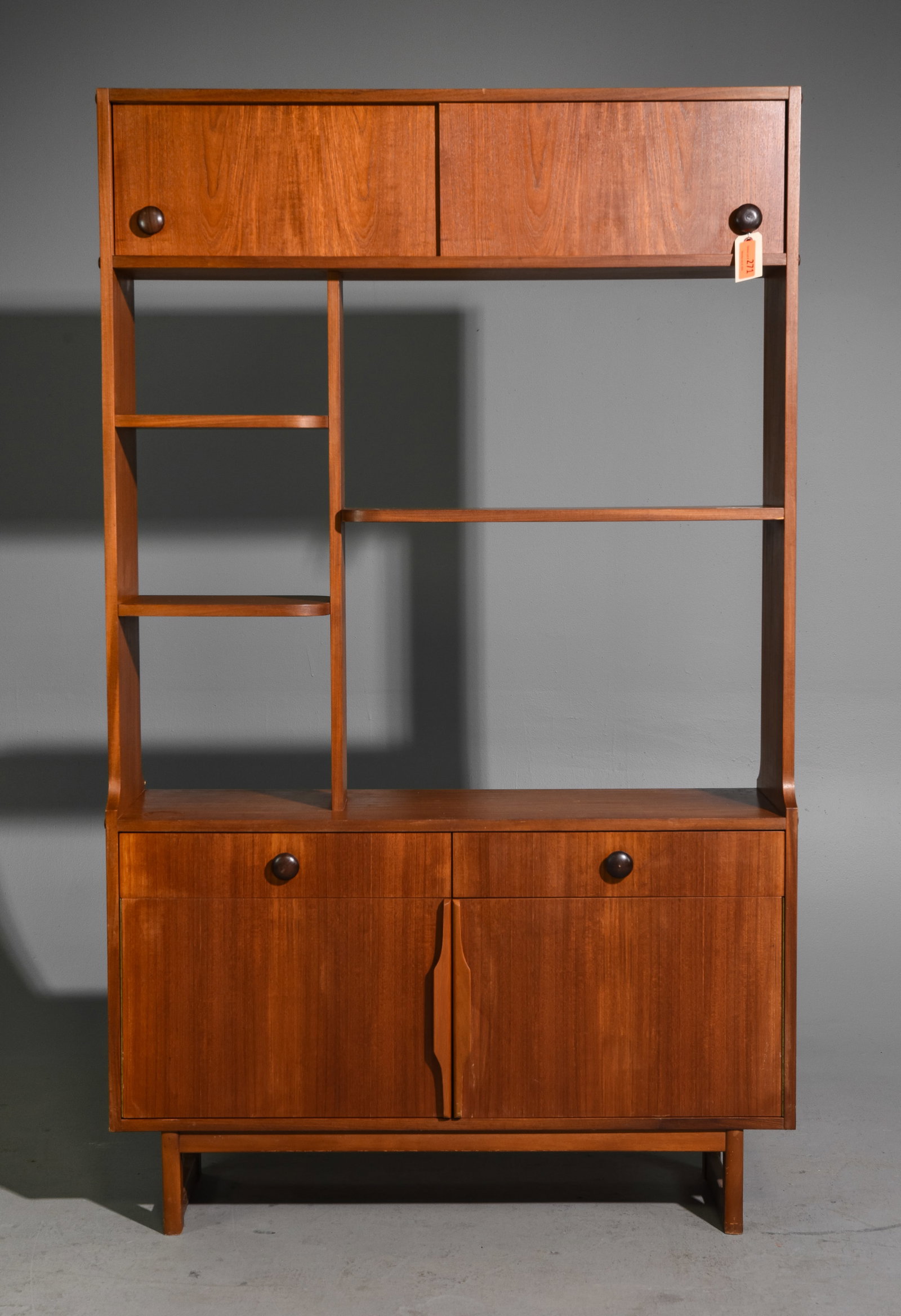 Mid Century Modern Room Divider by Stonehill: Danish Modern Style Room Divider / Bookshelf by Stonehill - 69.5 in tall x 42 x 12