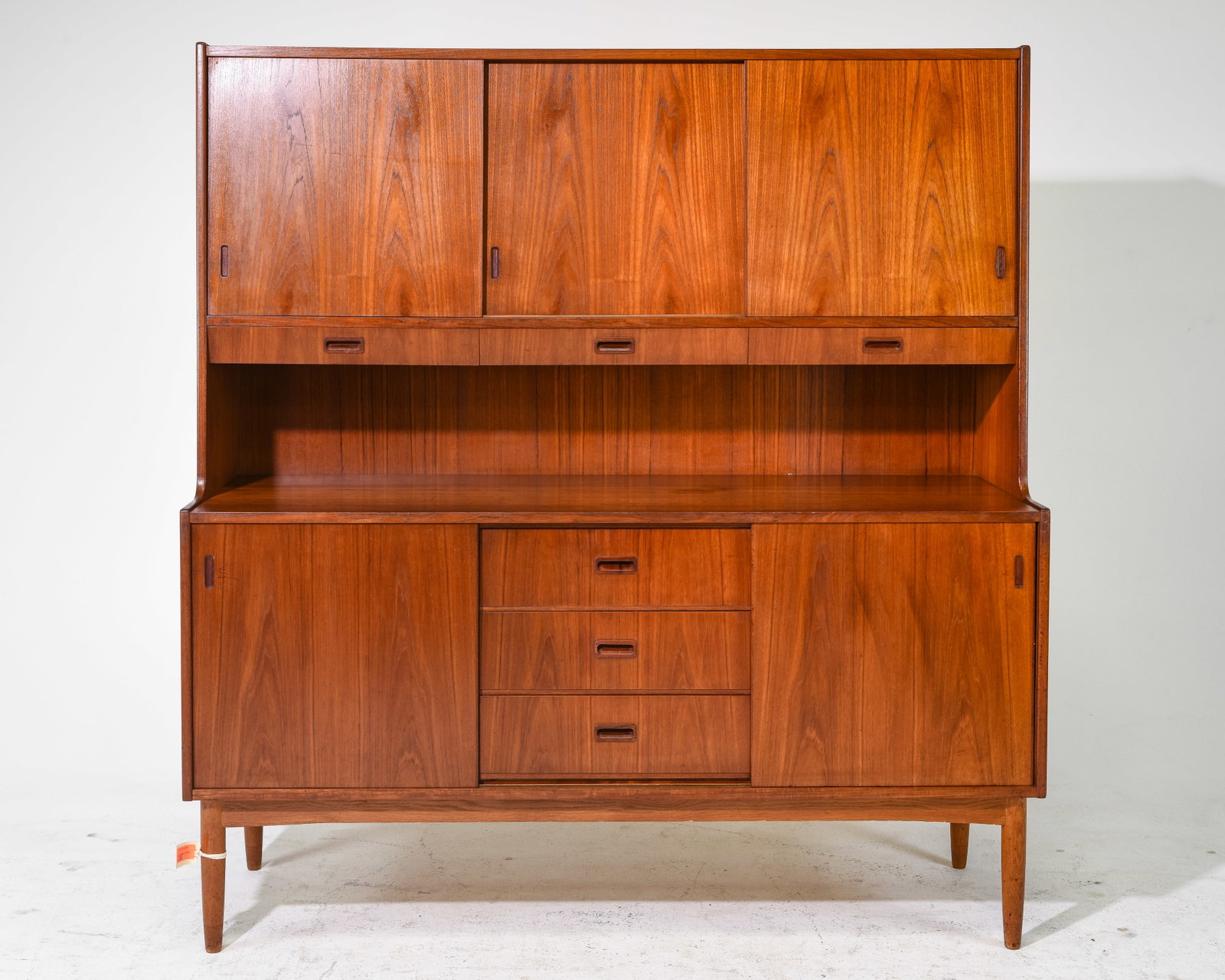 Danish Modern Cocktail Cabinet / Hutch: Danish Mid Century Modern Cocktail Cabinet / Hutch - 64 in tall x 60.25 x 20
