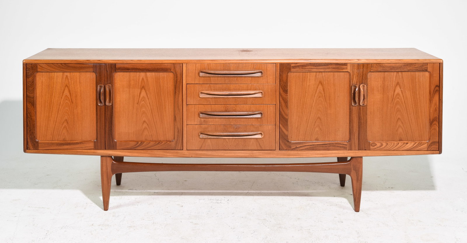 Mid Century Large "Fresco" Sideboard - G-Plan #1: This Danish Modern Style Teak Credenza is made by Mid Century Modern Furniture Maker G Plan ( GPlan ) & is part of their "Fresco" Range. - 31.5 inches tall x 84 x 18