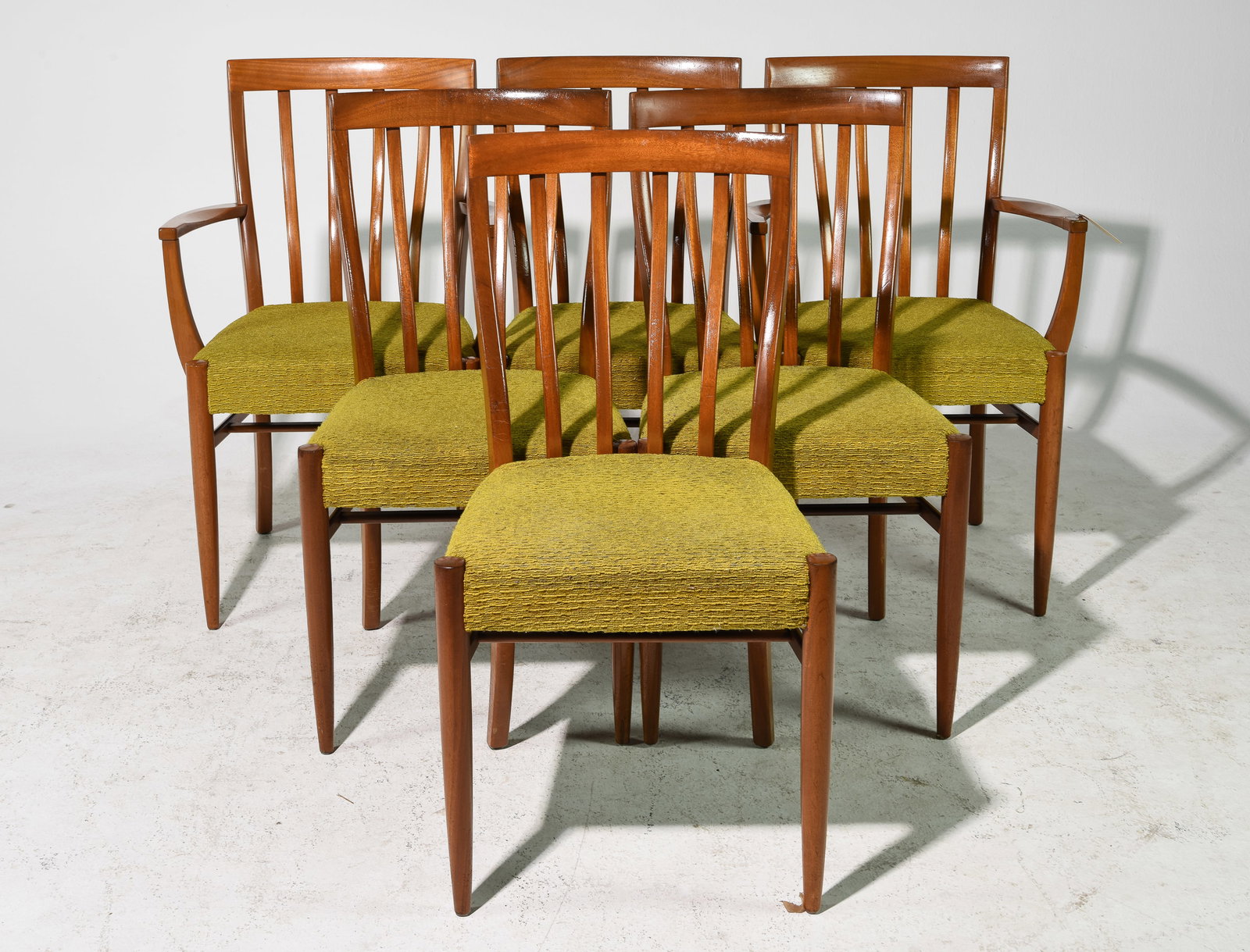 Set of 6 Mid Century Modern Dining Chairs: Set of 6 Danish Modern Style Dining Chairs - 34 in tall x 22.25 x 20, Seat height is 18 inches