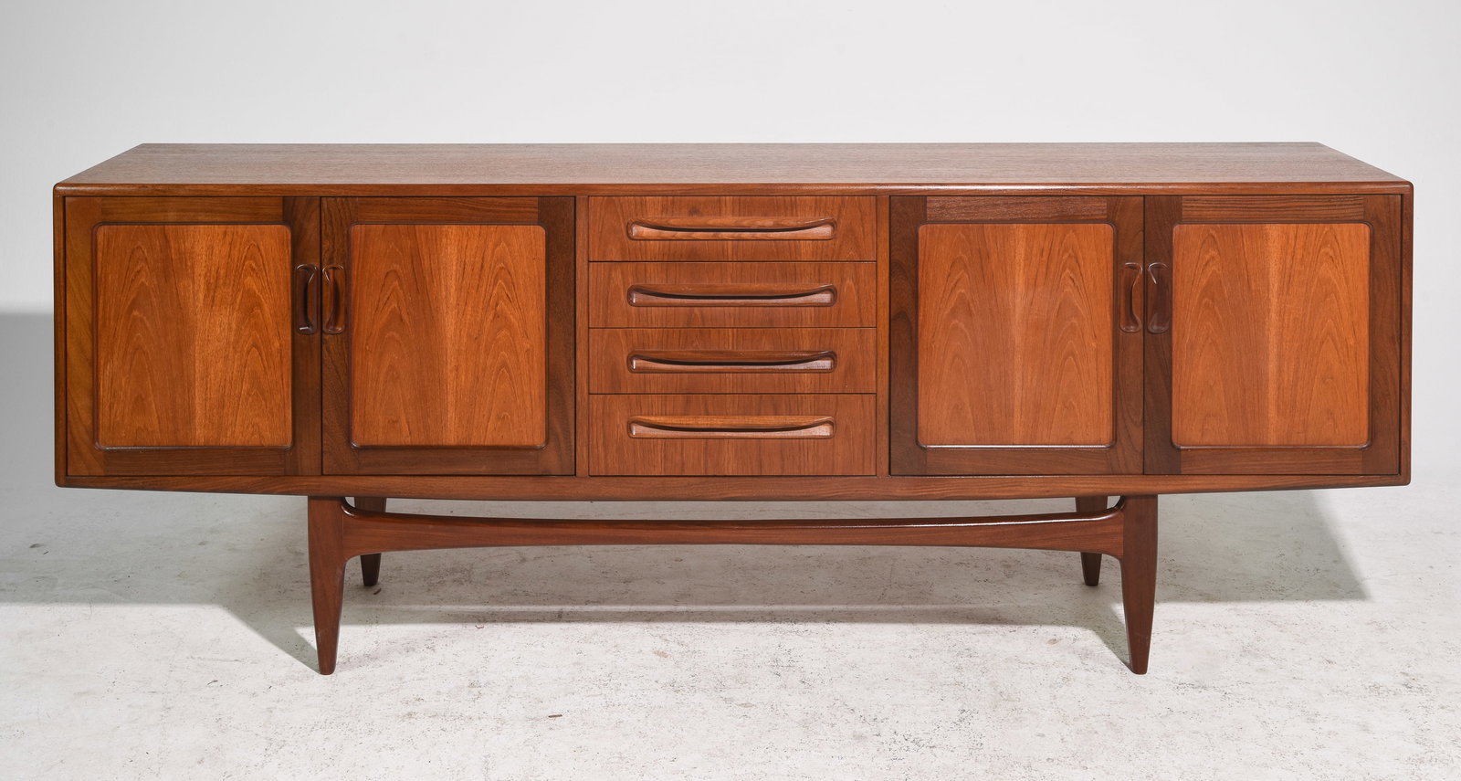 Mid Century Large "Fresco" Sideboard - G-Plan: This Danish Modern Style Teak Credenza is made by Mid Century Modern Furniture Maker G Plan ( GPlan ) & is part of their "Fresco" Range. - 31 inches tall x 84 x 18