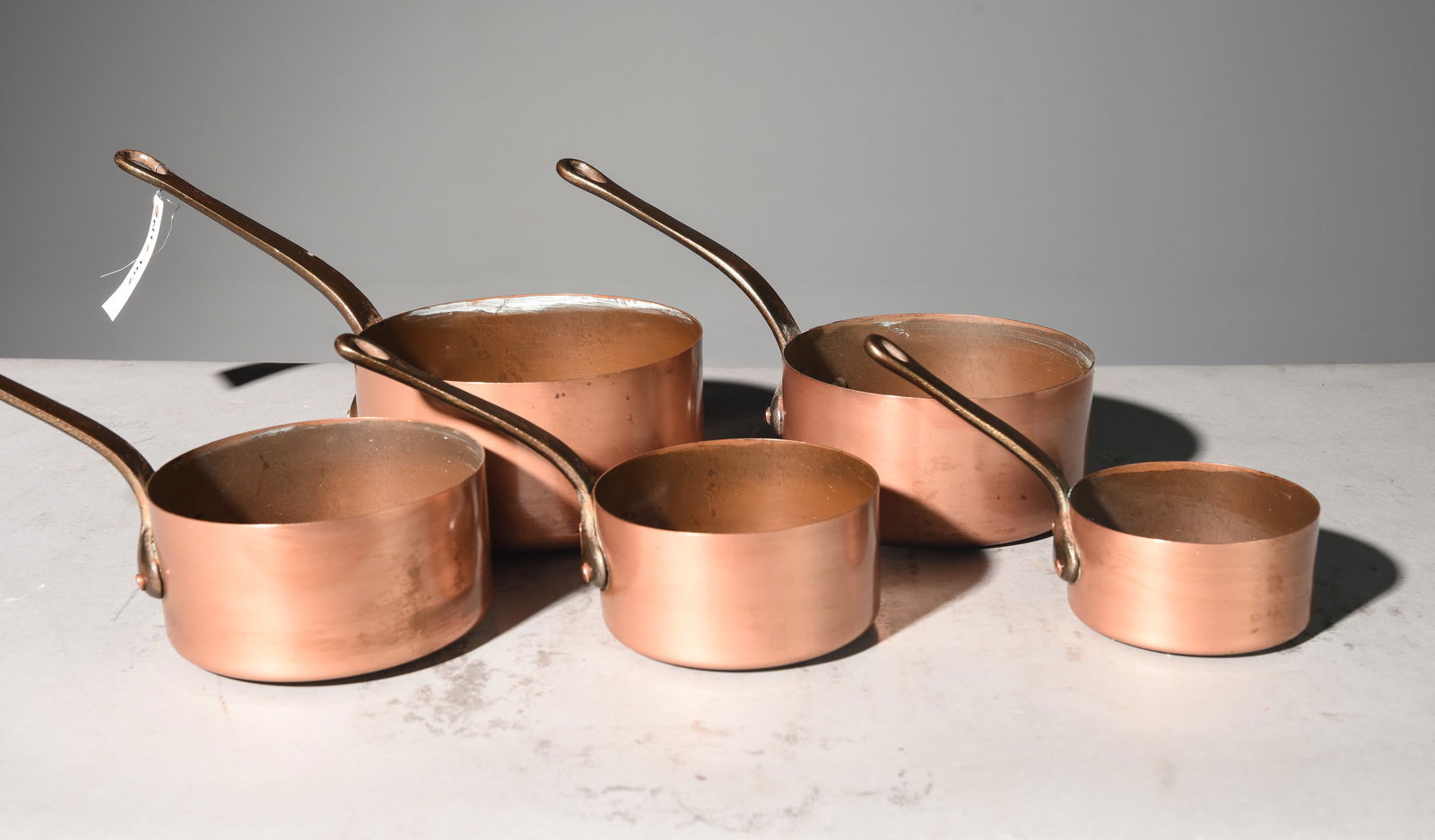 Set of 5 French Polished Copper Sauce Pans #1 (1 of 4)