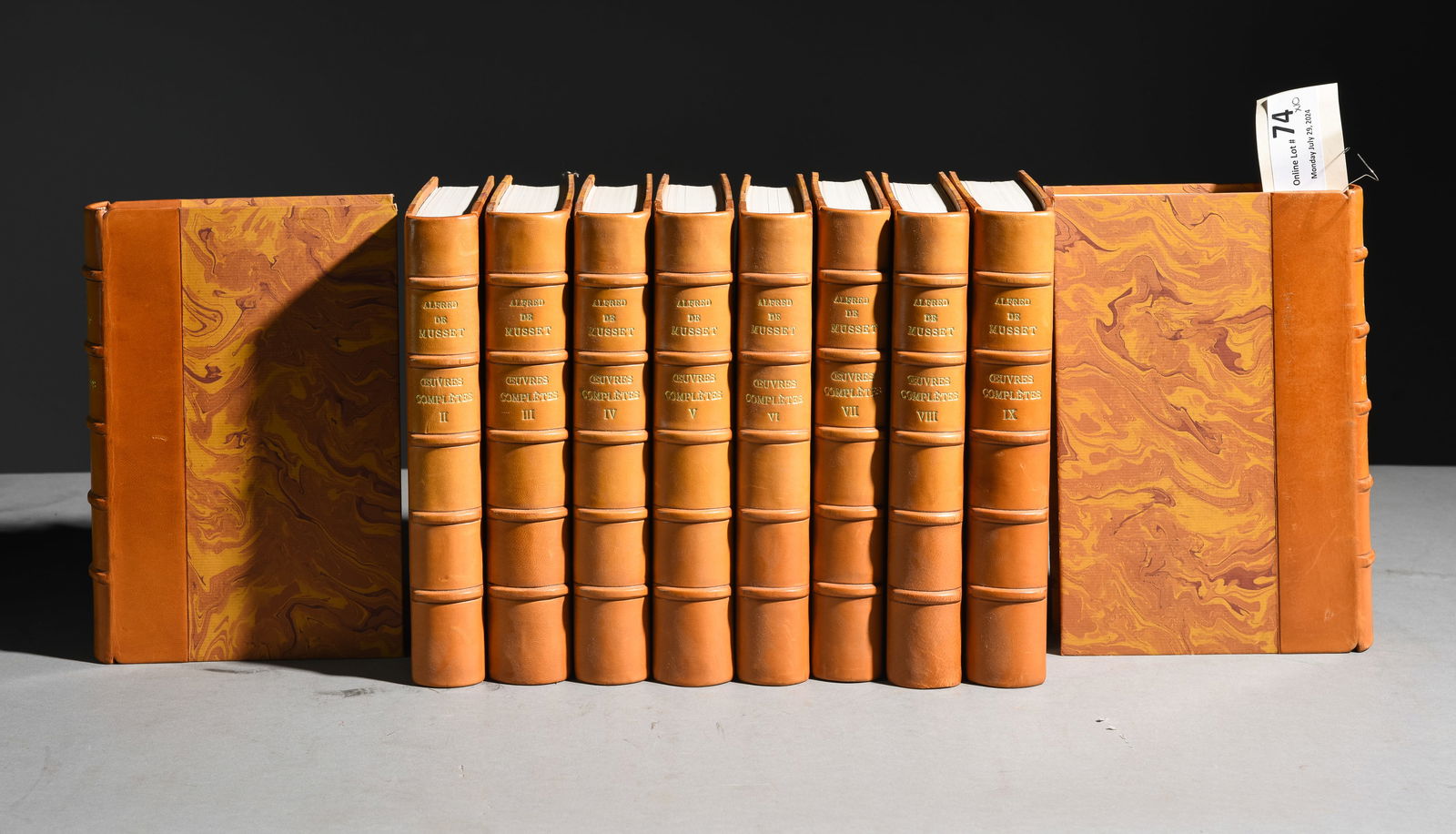 10 "Alfred De Musset" Leather Bound Books (1 of 3)