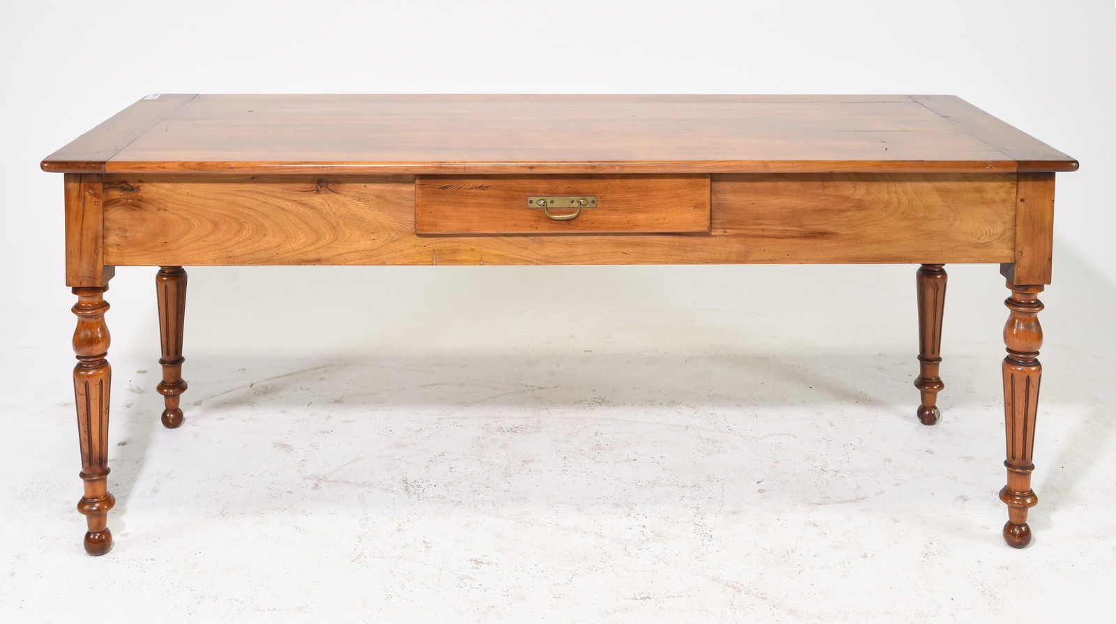 Louis XVI Style Cherry Farmhouse Turned Leg Table (1 of 7)