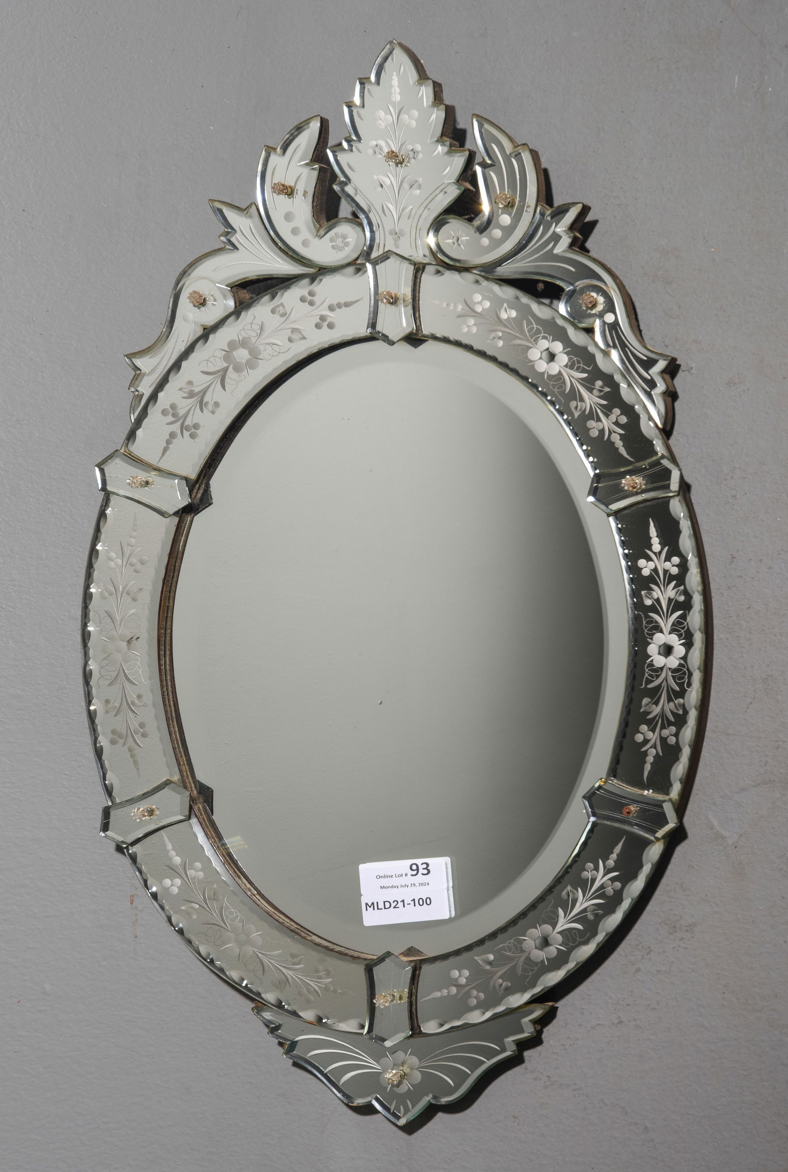 Venetian Small Oval Beveled Mirror (1 of 5)