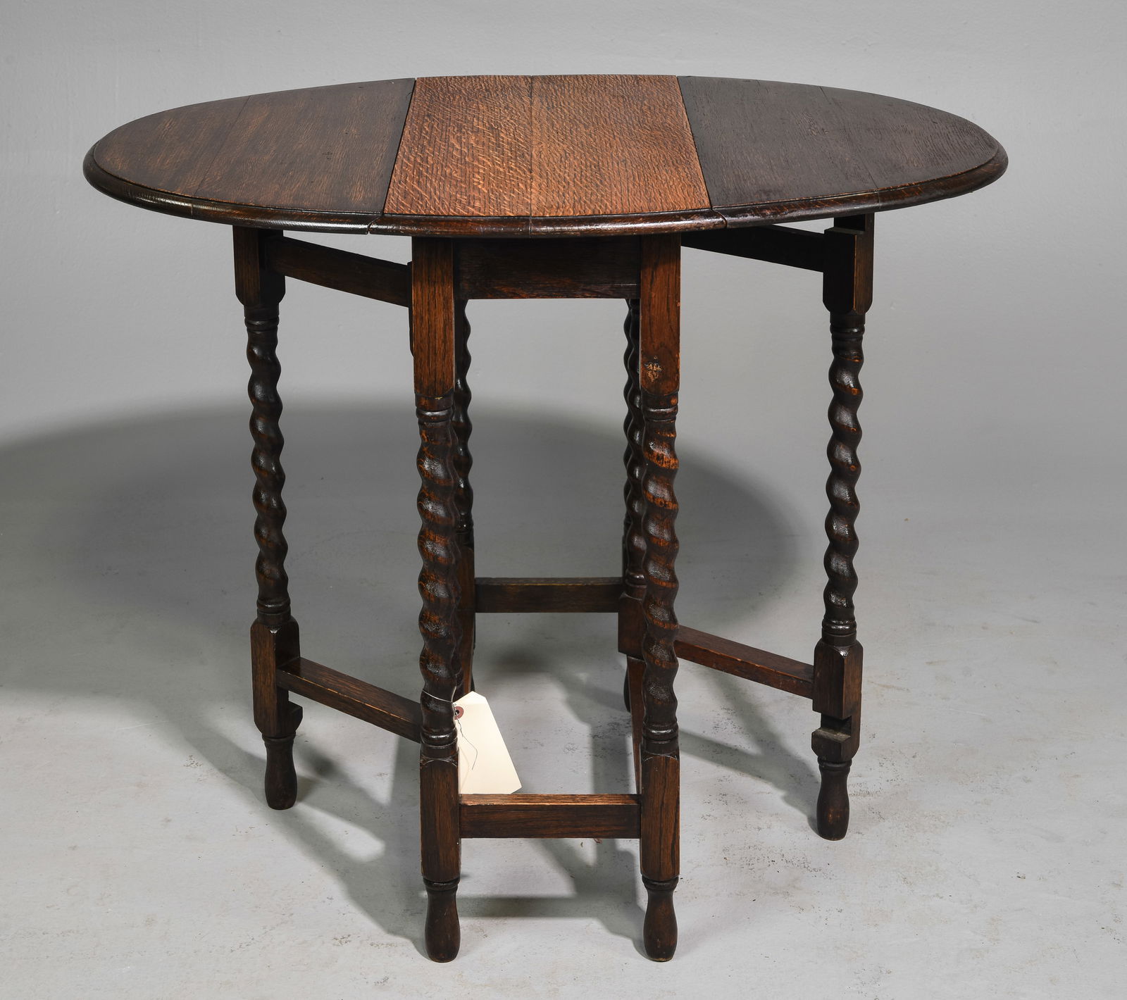 British Oak Barley Twist Drop Leaf Table c.1920's #2 (1 of 2)