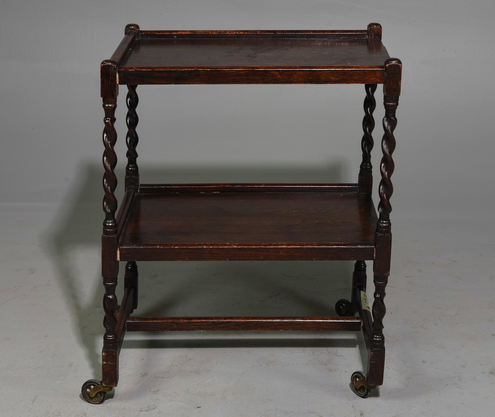 British Oak Barley Twist Trolley / Cart (1 of 5)
