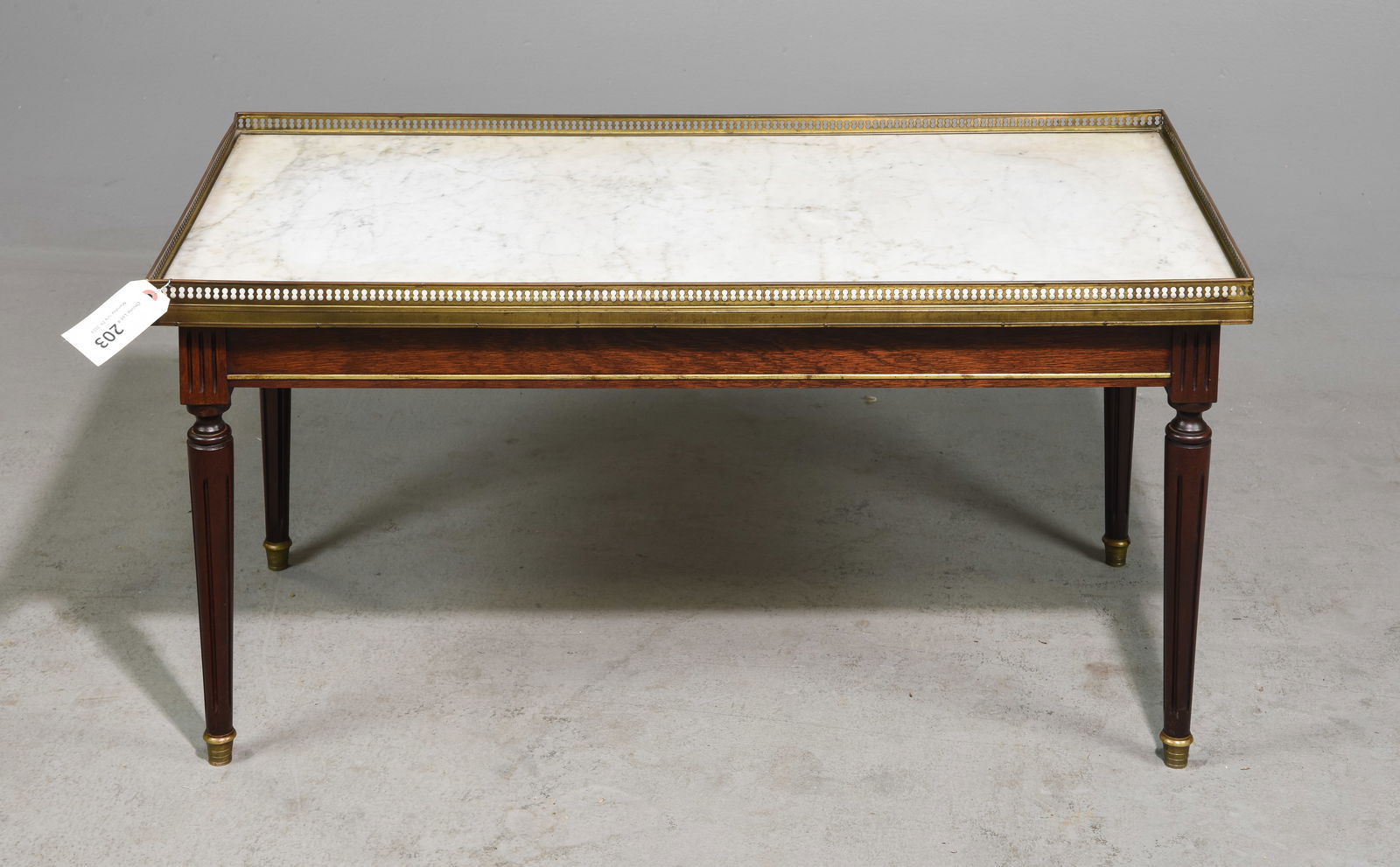 Louis XVI Style White Marble Top Coffee Table (1 of 3)