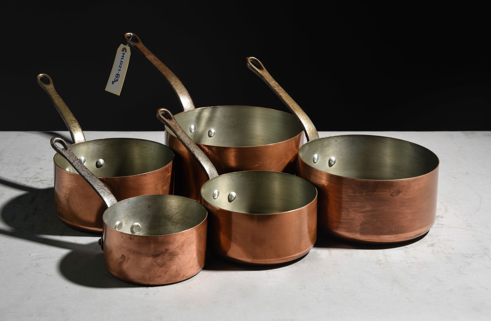 Set of 5 French Polished Copper Sauce Pans #1 (1 of 4)