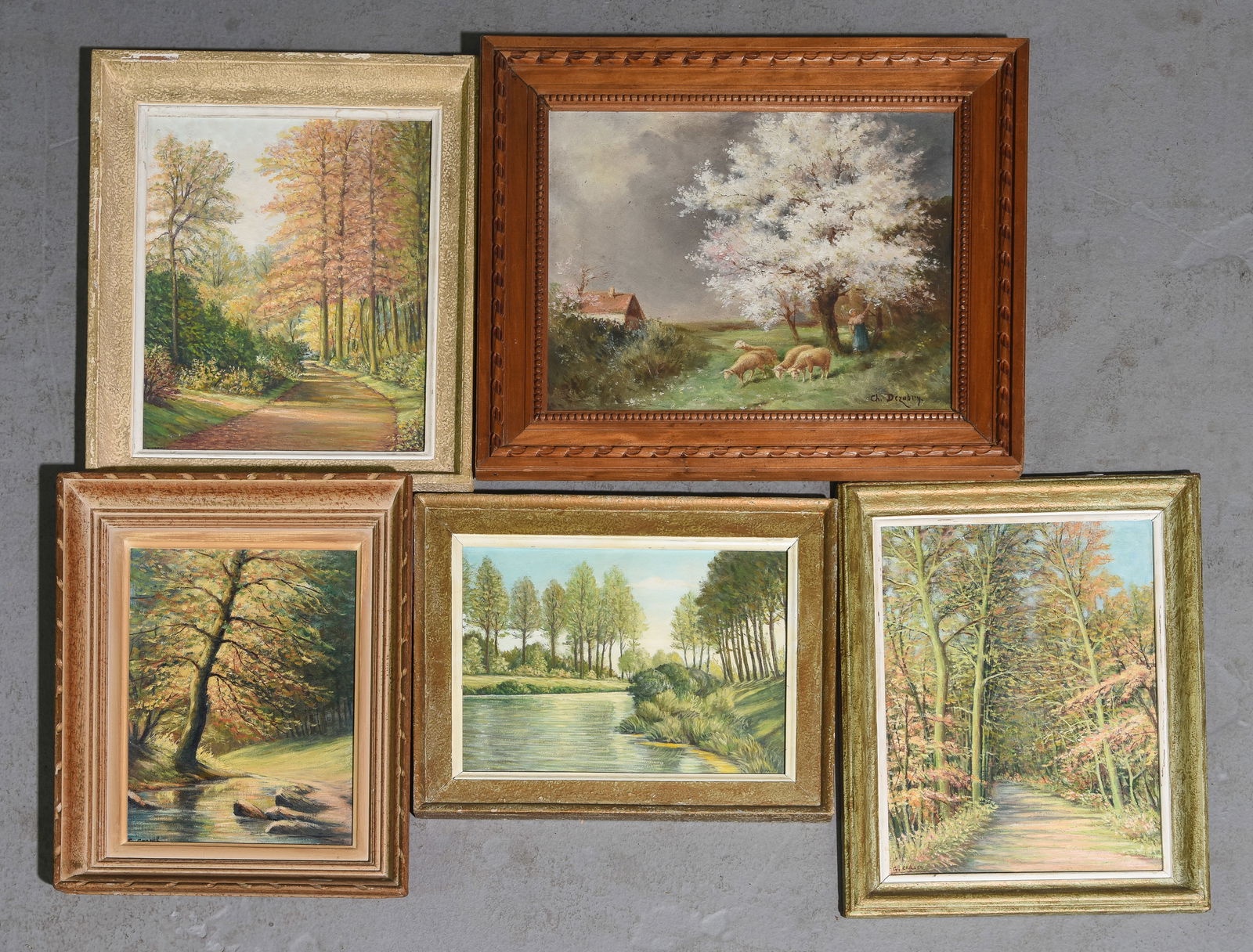 5pcs Assorted Framed Landscape / Farmhouse Art (1 of 7)