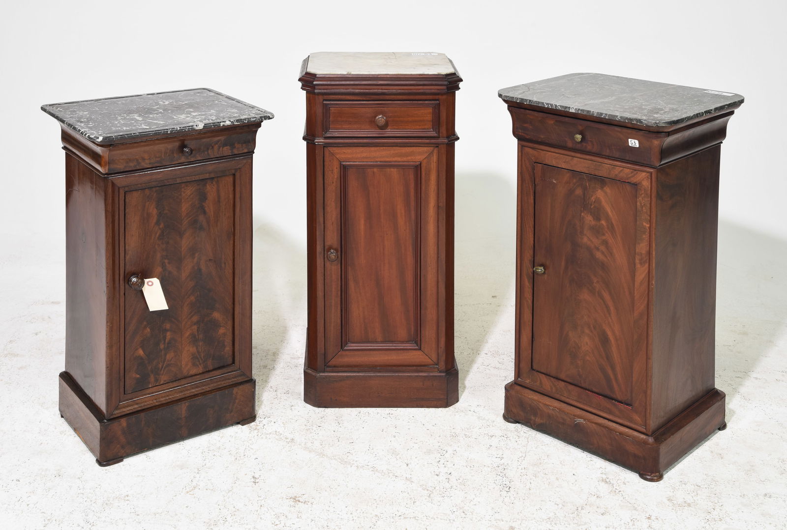 3 Louis Philippe Style Marble Top Nightstands (1 of 6)