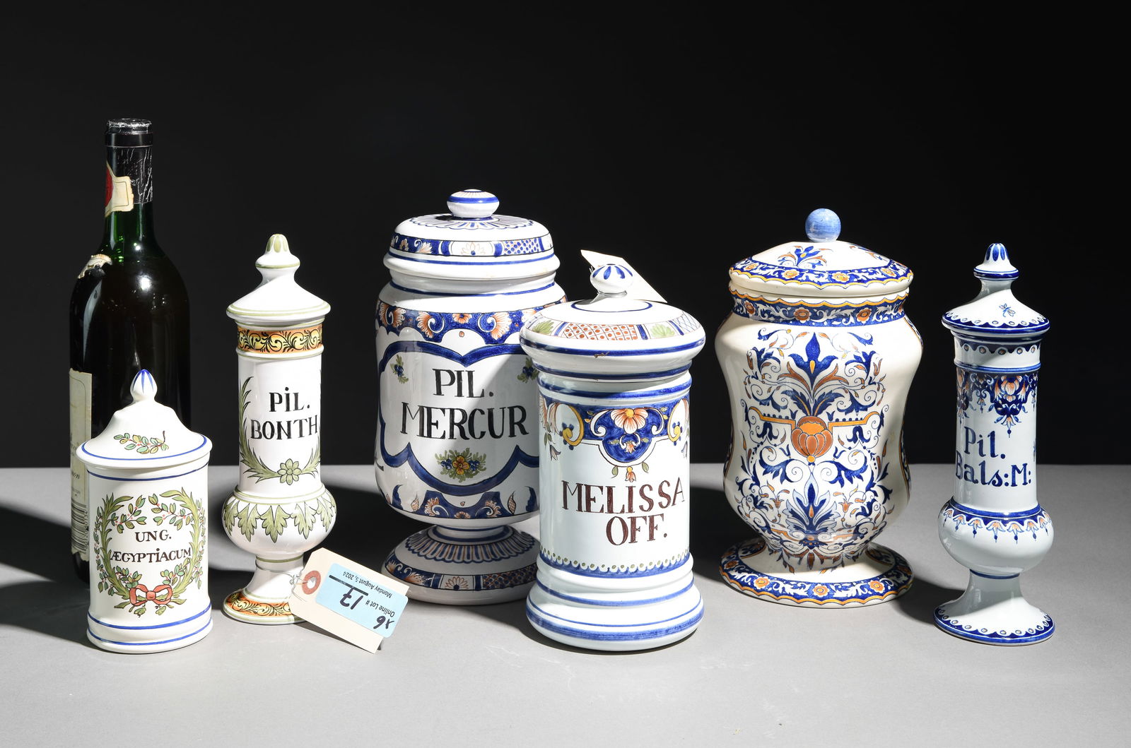 Six French Hand Painted Apothecary Jars (1 of 7)