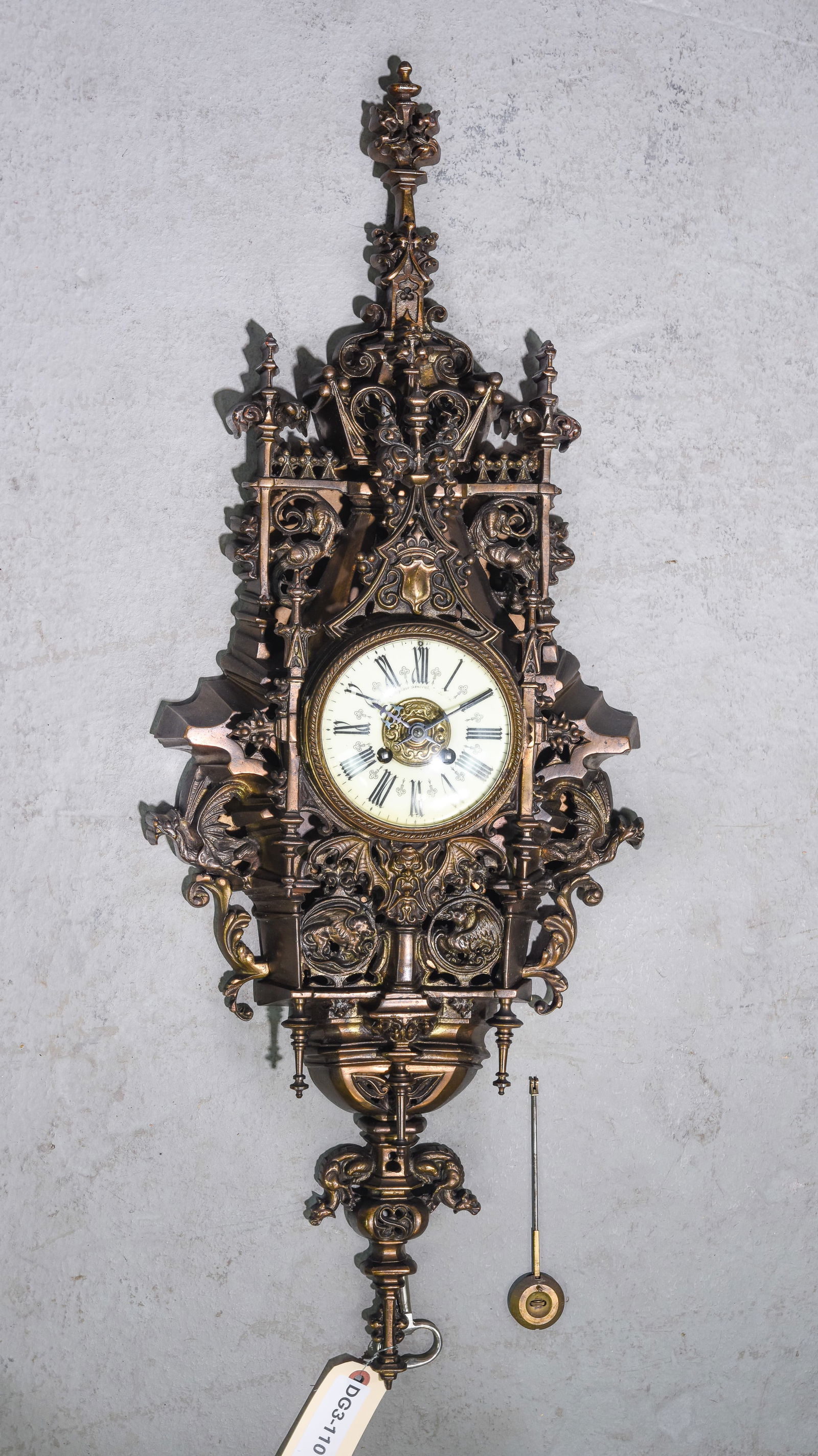 Renaissance Style Gothic Ornate Bronze Clock c.1900 (1 of 6)