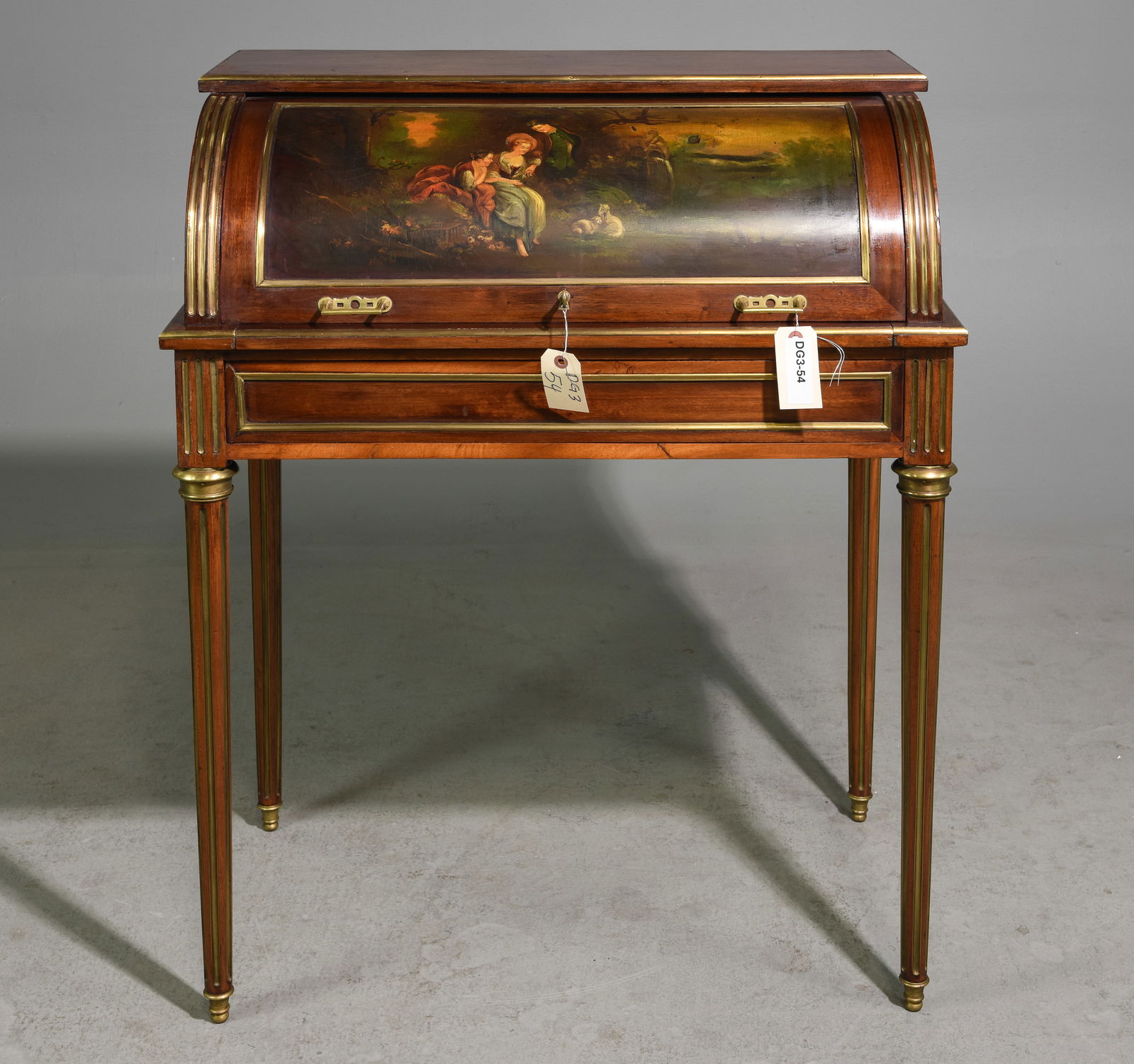 Louis XVI Style Mahogany Roll Top Writing Table (1 of 6)